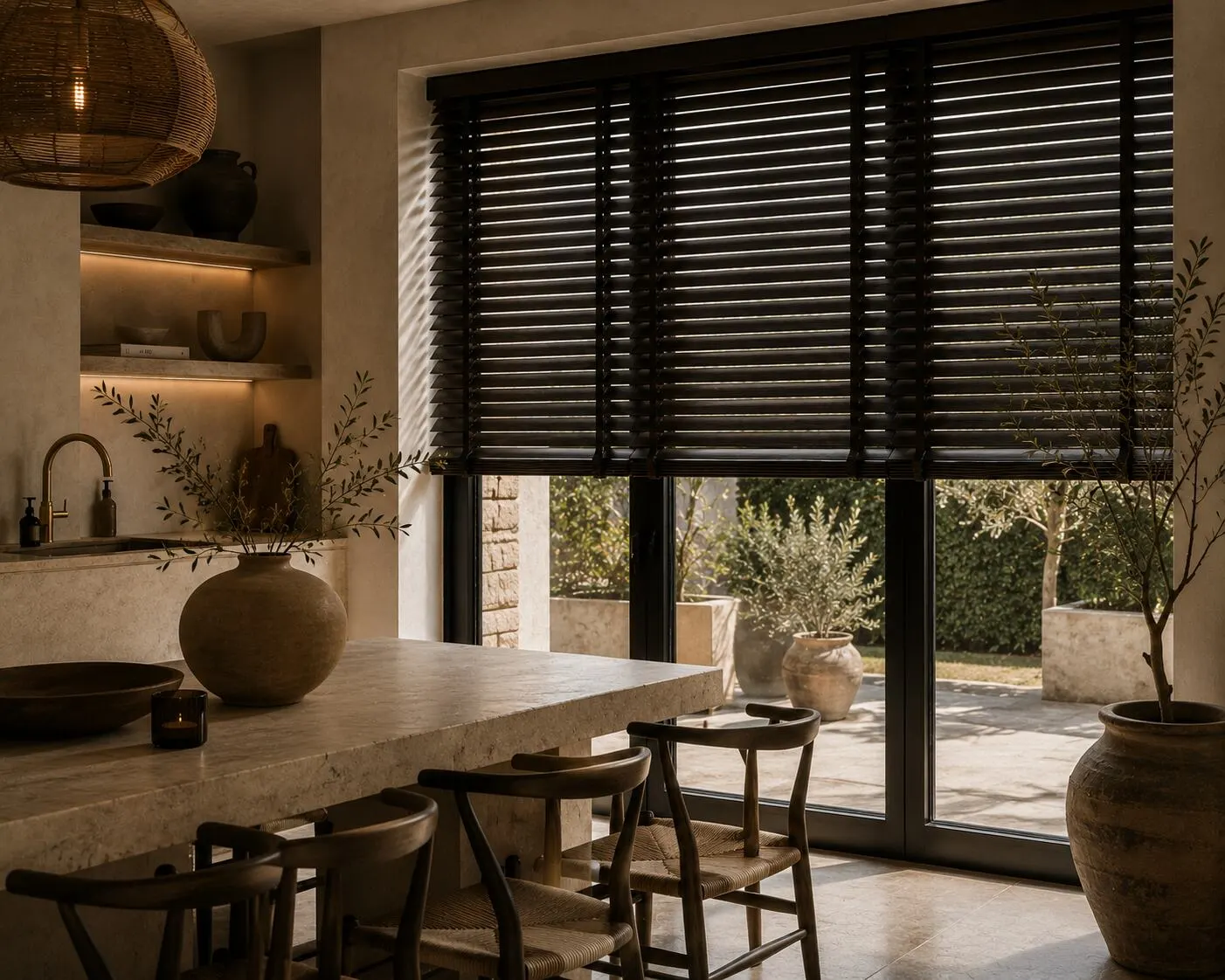 Modern Mediterraan raamdecoratie inspiratie
