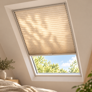 LIVA Plissé Dakraam met zijgeleiding, compact onderprofiel en lichtdoorlatende stof